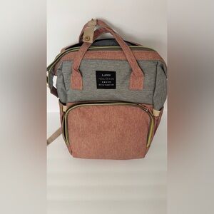 LAND Pink and Gray Baby Bag
